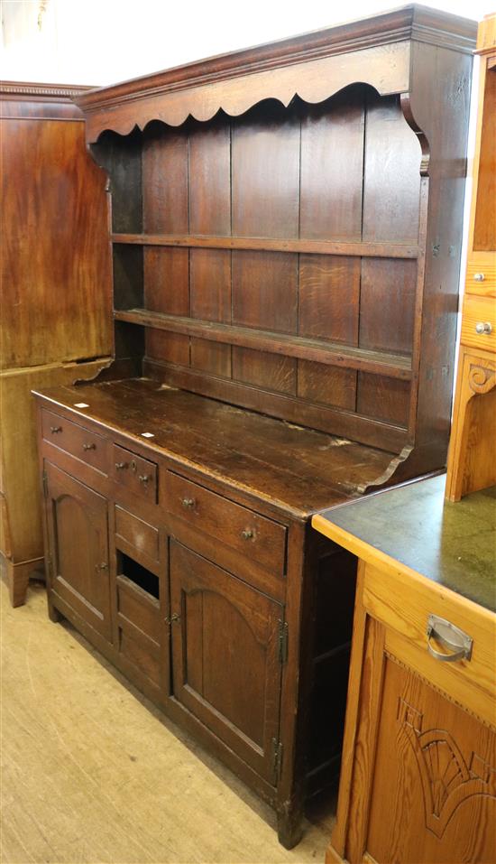 George III oak dresser and rack